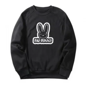 Bad Bunny White Logo Print Sweatshirt